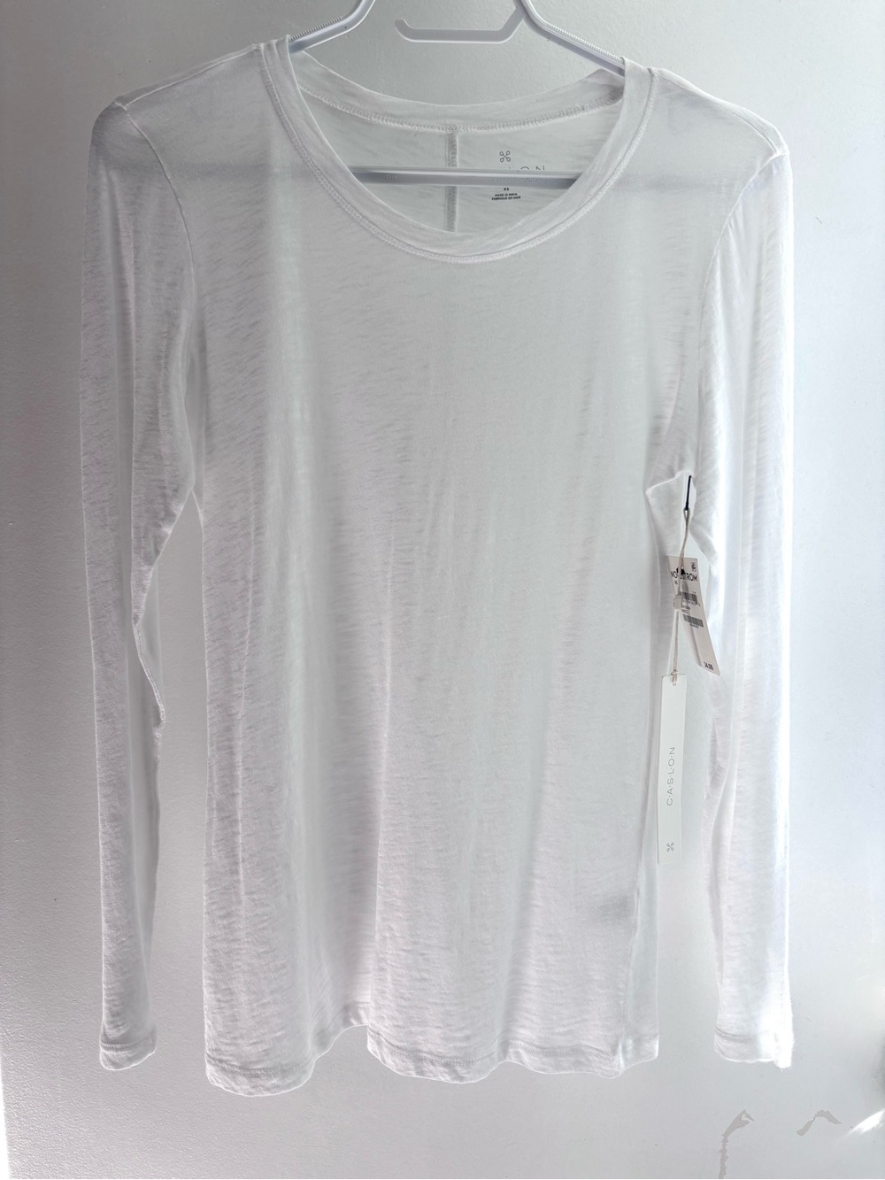 Caslon White Long Sleeve Crewneck Tee